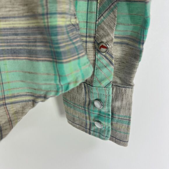 Simms Womens Small Green Plaid Long Sleeve Ruby River Shirt Snap Button Top - Picture 4 of 12